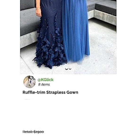 New Marchesa Strapless Appliqué Sequins Maxi Dress Gown Formal Prom Wedding - Picture 3 of 15